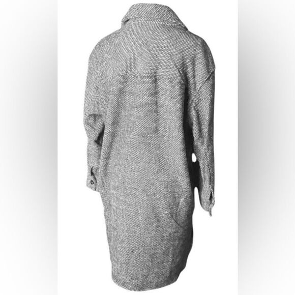 C By One 1X Wool Houndstooth Shacket Coat Jacket Black White Check Plaid NWT - Picture 4 of 6